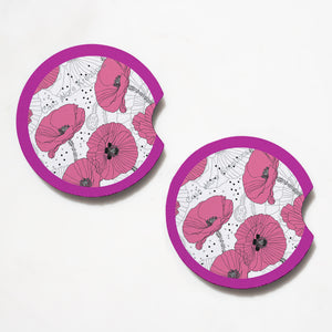 Poppy 2.75" Car Coasters