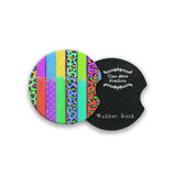 Colorful Cheetah Print 2.75" Car Coasters