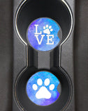 LOVE Paw Print 2.75" Car Coasters