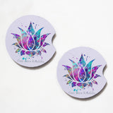 Lotus Flower 2.75" Car Coasters