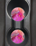 Pink Marble 2.75" Car Coasters