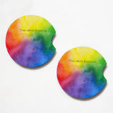 Watercolor Rainbow 2.75" Car Coasters