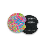 Colorful Coral Print 2.75" Car Coasters