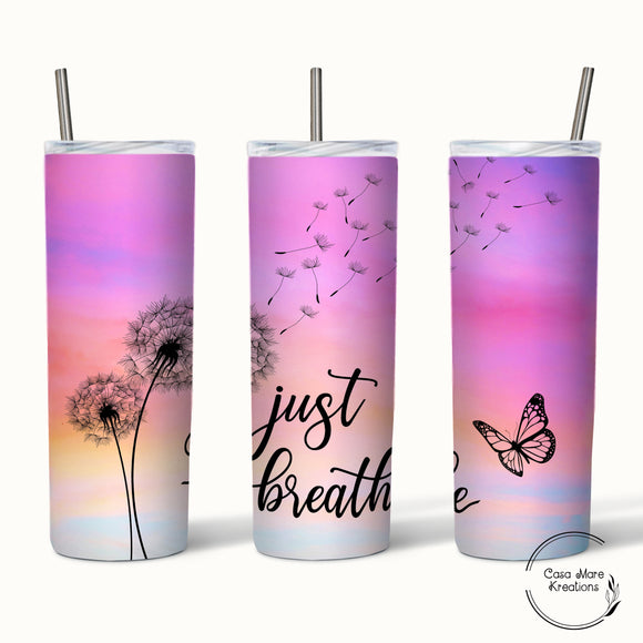 Just Breathe 20 oz. Skinny Tumbler