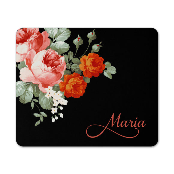 Floral Mouse Pad With Name