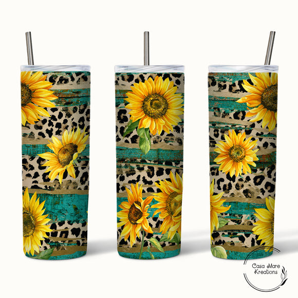 Rustic Sunflowers 20 oz. Skinny Tumbler