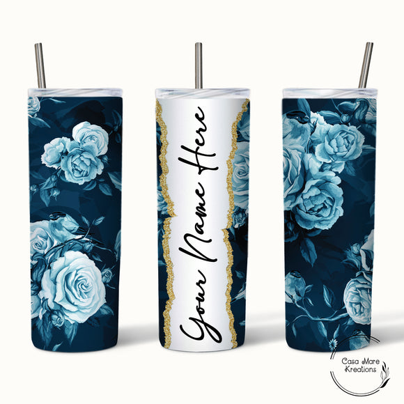 Blue Roses 20 oz. Skinny Tumbler