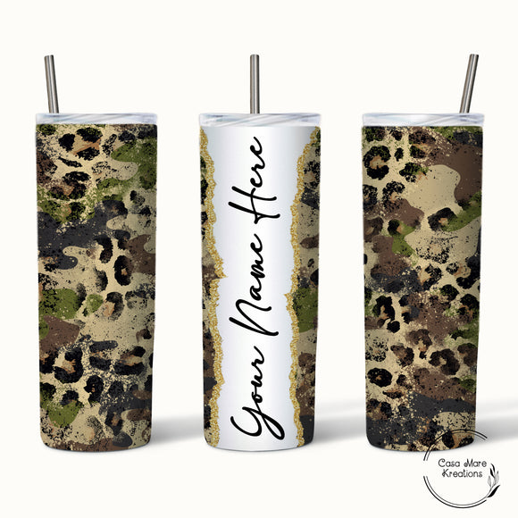 Camo Leopard Print 20 oz. Skinny Tumbler