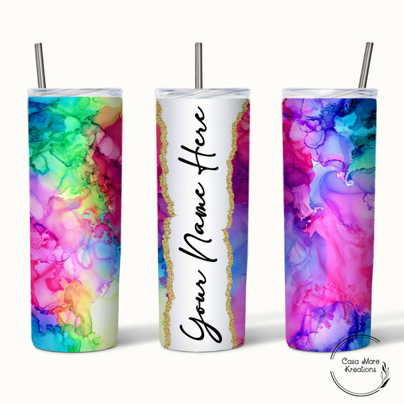 Watercolor 20 oz. Skinny Tumbler