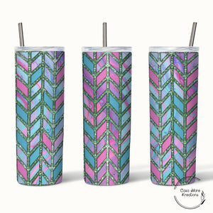 Pink and Blue Tanagram 20 oz. Skinny Tumbler