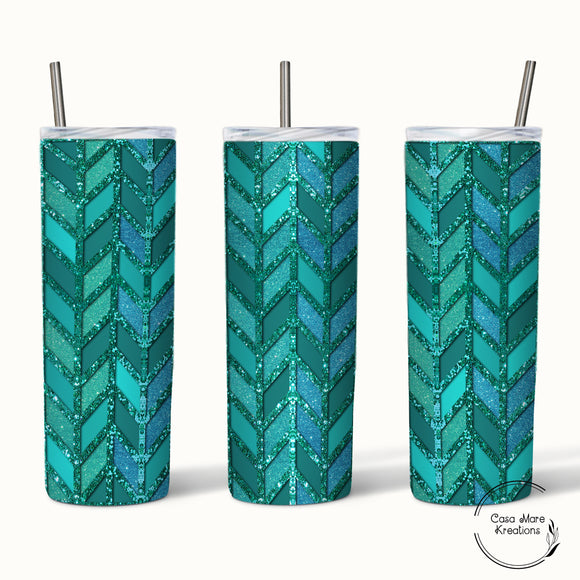 Teal Tanagram 20 oz. Skinny Tumbler