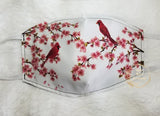Cardinals and Cherry Blossoms Face Mask