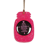 Button  - Keep Calm My GOD Is Greater Than Cancer Aroma Bead Air Freshener